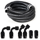 10/16/20FT 6AN CPE Fuel line Hose Braided Nylon Stainless Steel Oil Gas
